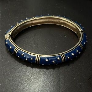 Elegant Blue and Gold Studded Bangle